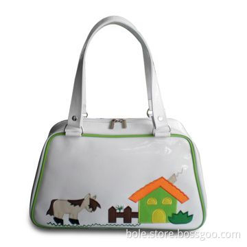 Unique Design Embroidered Logo PVC Handbag with Small/Medium/Large Size, Comes in Various Color